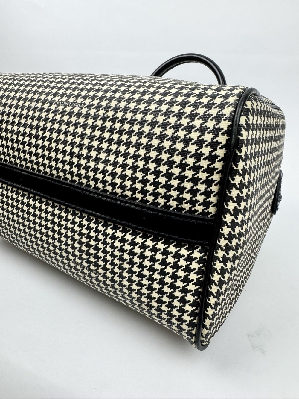 Ralph Lauren NWT Black Check Houndstooth Satchel NOS - Picture 4 of 8